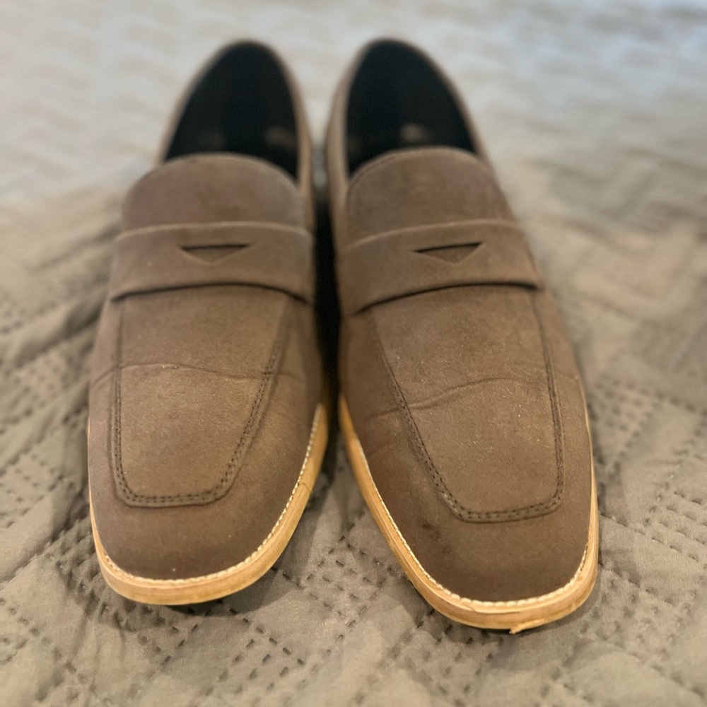 Men’s gray loafers by oak and rush also have them in brown and navy